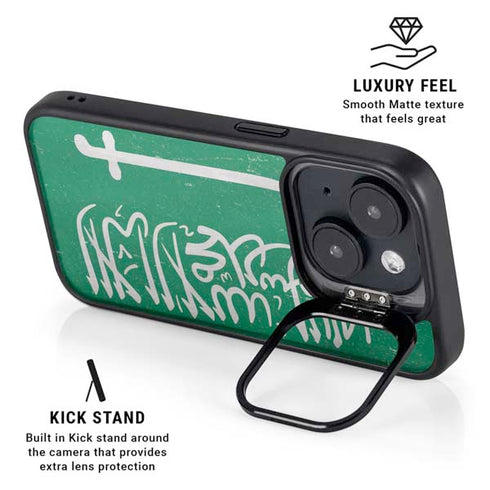 Saudi Arabia Flag Distressed iPhone 13 Kickstand Case